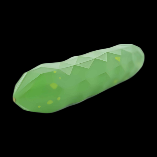 Concombre low poly vert acide