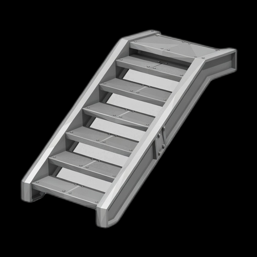 Rampe escalier industriel 3D gratuit metal