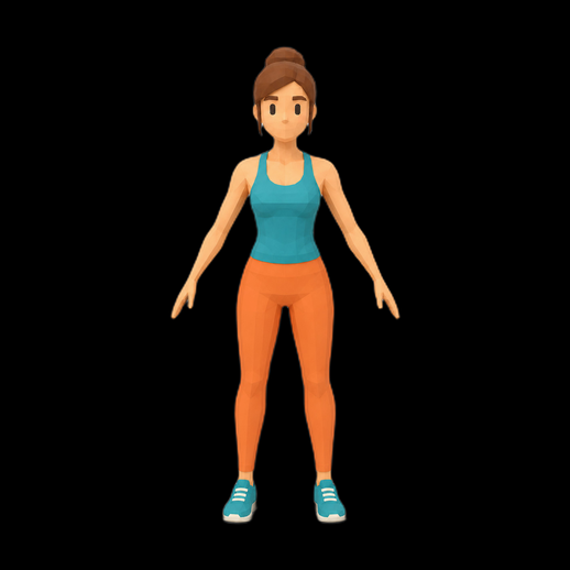 Personnage femme sportive 3D gratuit stylise