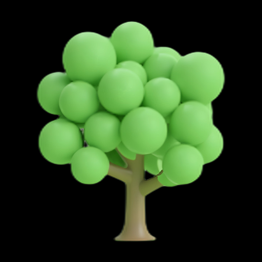 Arbre 3D stylisé et minimaliste