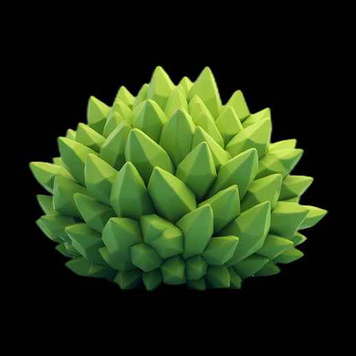Asset 3D: Arbuste stylized vert