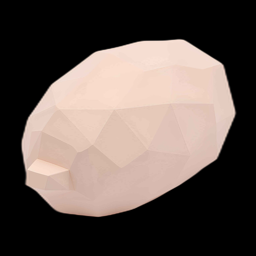 Citron low-poly 3D rosé pâle