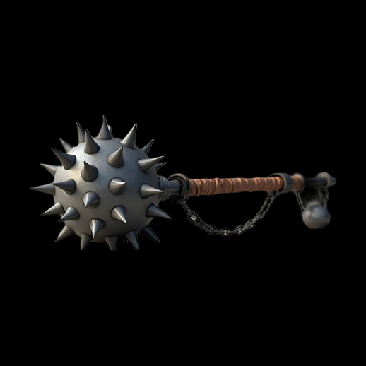 Masse d'arme médiévale 3D