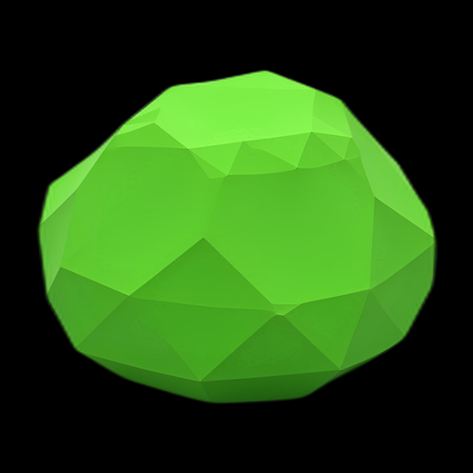 Pierre verte low poly - modele 3D gratuit