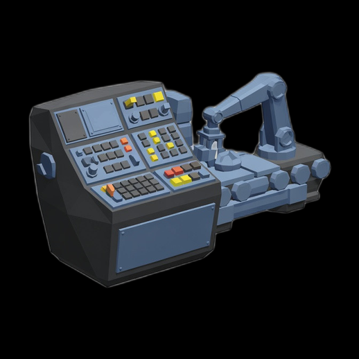 Console industrielle 3D gratuit avec bras robotique