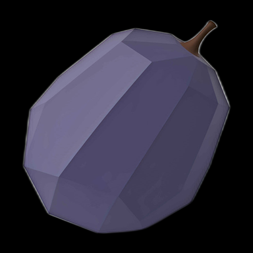 Prune stylisée en 3D polygonale - modele 3D gratuit