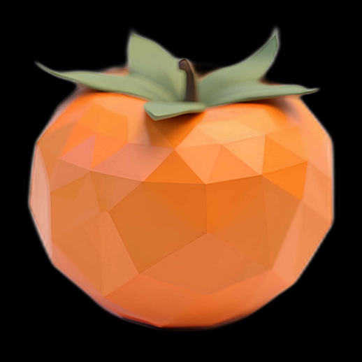 Persimmon Low Poly 3D Asset