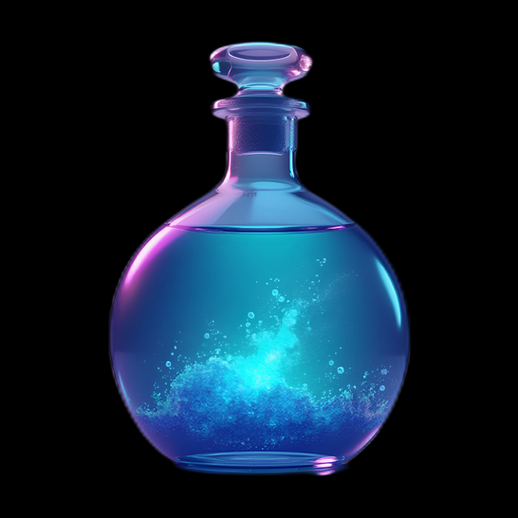 Fiole de potion bleu lumineuse