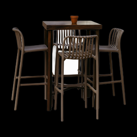 Table haute 3D gratuit avec chaises modernes