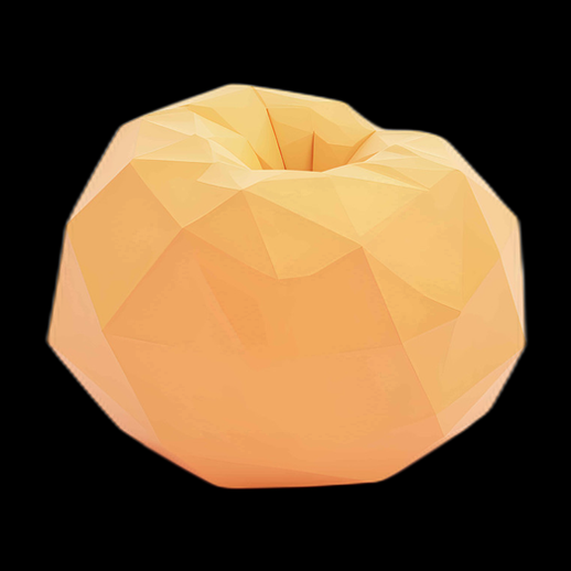 Pomme 3D low poly abstraite