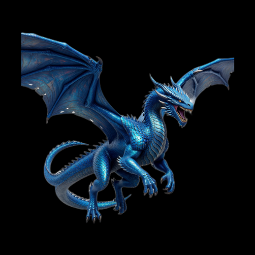 Dragon bleu fantasy 3D gratuit ailes detaillees