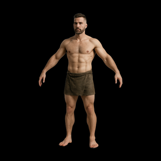 Personnage homme realiste 3D gratuit avec pagne