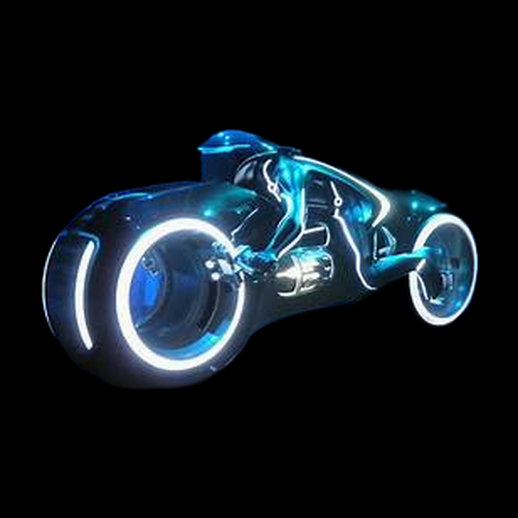 Moto futuriste neon 3D gratuit style sci-fi