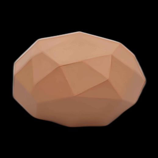 Pierre polygonale beige 3D