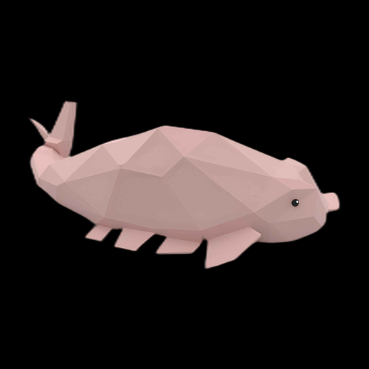 Cochon rose low-poly en 3D - modele 3D gratuit