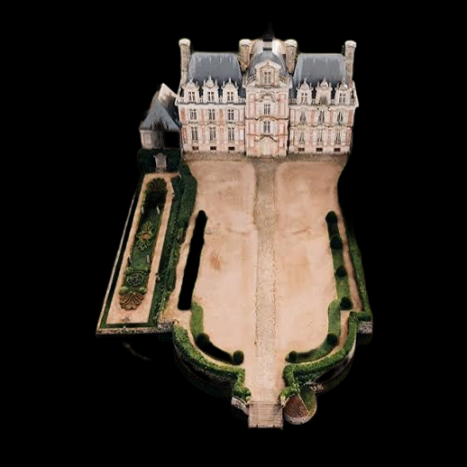 Château Renaissance français 3D gratuit avec jardins - modele 3D gratuit