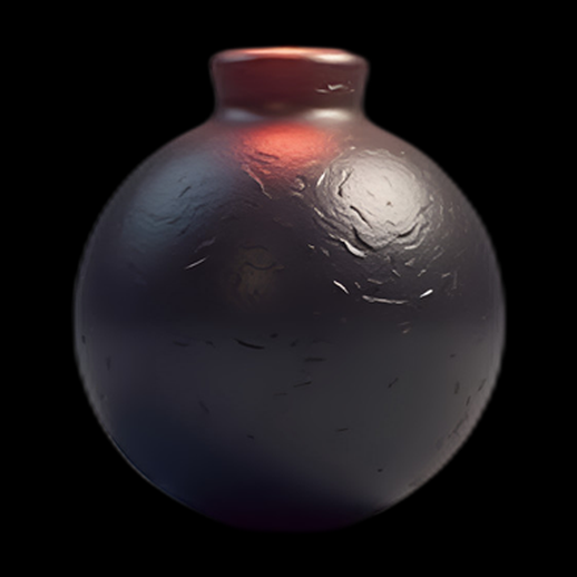 Vase sphérique texturé sombre 3D