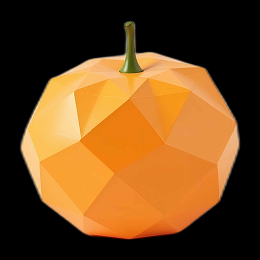 Citrouille 3D orange et polygonale