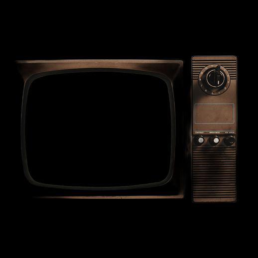 Télévision vintage marron en 3D
