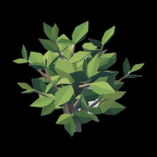 Plante low poly 3D gratuit feuillage vert