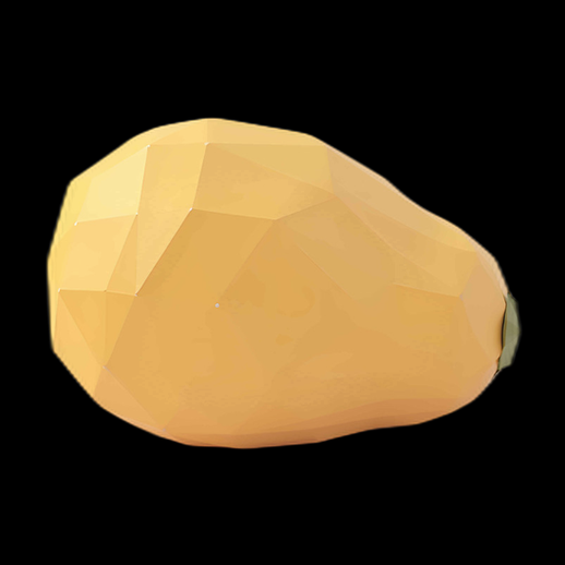 Courge butternut low-poly 3D