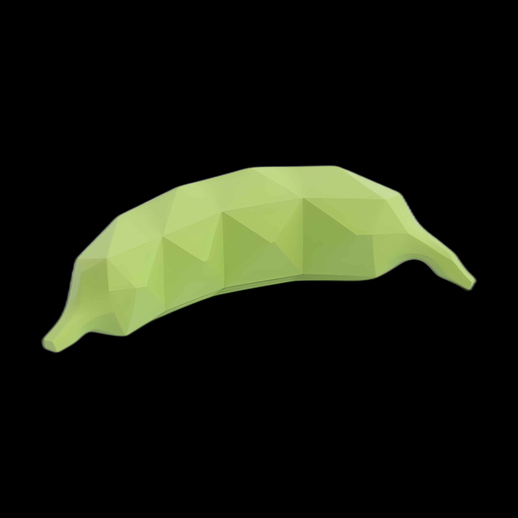 Banane 3D Basse Poly Verte