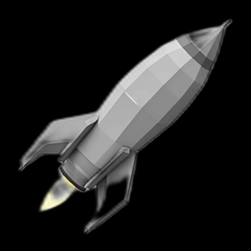 Fusée spatiale 3D stylisée grise