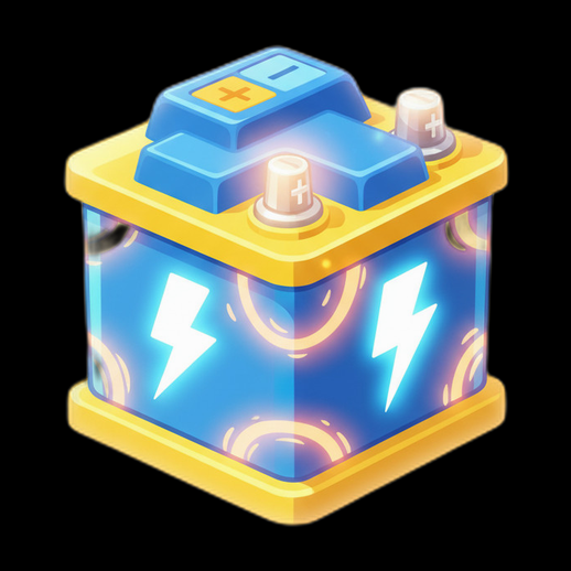 Batterie de voiture stylisée 3D bleue