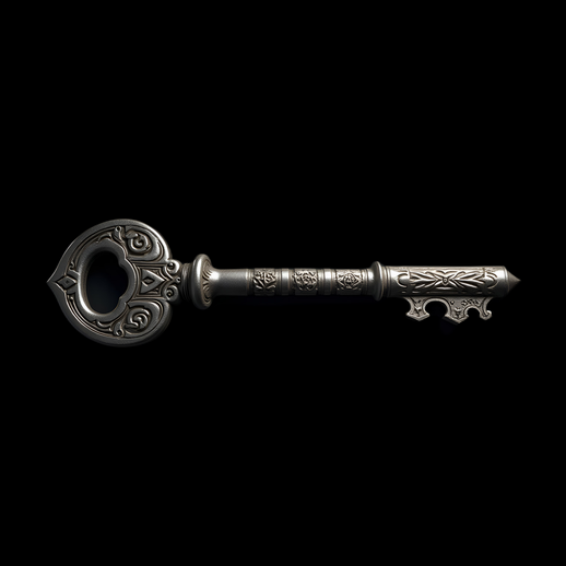 Clé ornementale 3D en métal