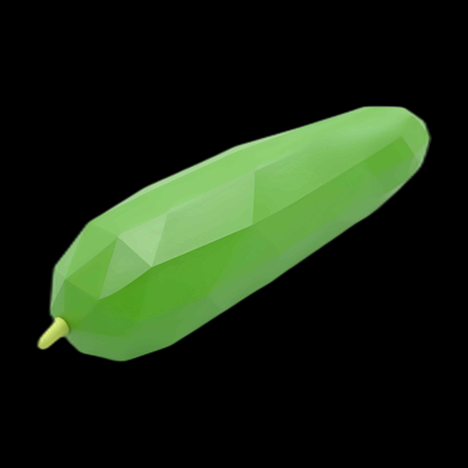 Concombre low poly 3D vert
