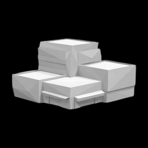 Modele 3D gratuit batiments low poly modernes