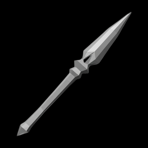 Lance 3D gratuit style low poly acier