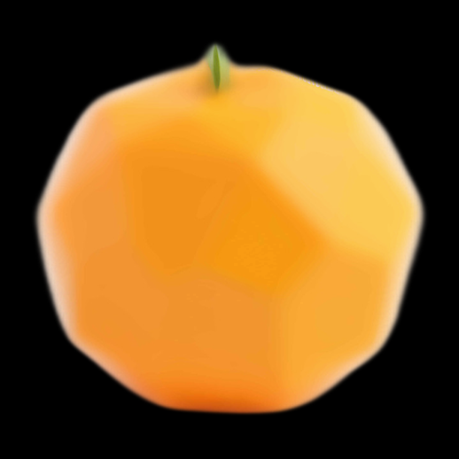 Orange 3D stylisée et low-poly - modele 3D gratuit