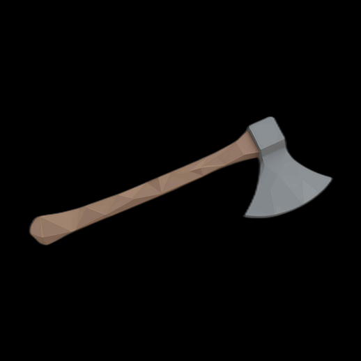 Hache low poly 3D - modele 3D gratuit