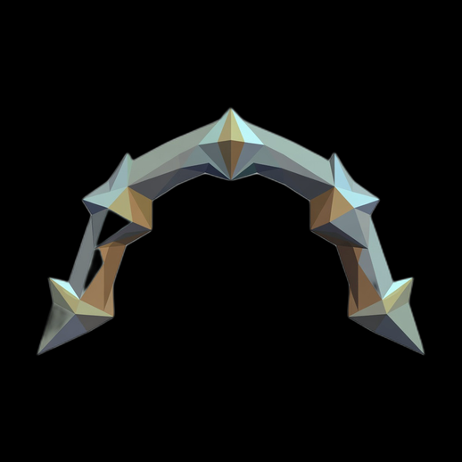 Couronne futuriste low poly 3D gratuit