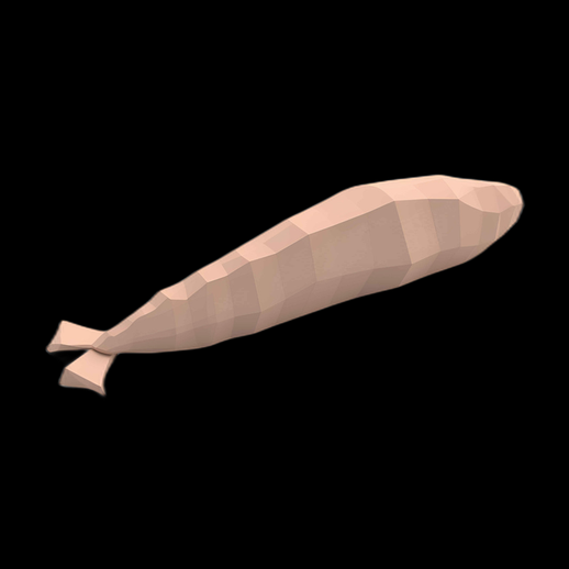 Poisson 3D Low-Poly Crème
