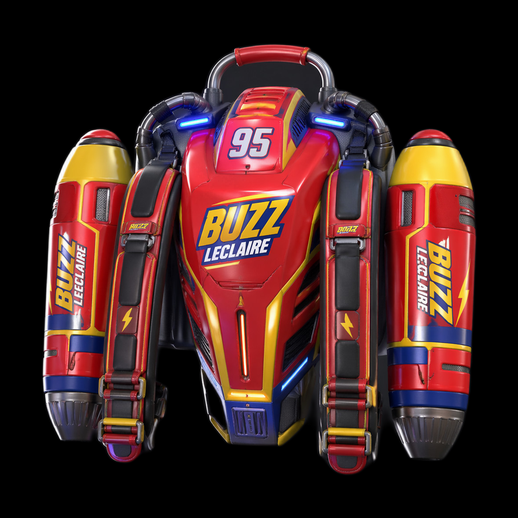 Jetpack futuriste 3D gratuit rouge et jaune
