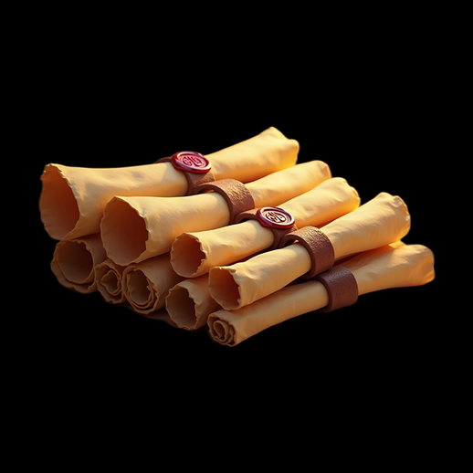 Pile de parchemins scellés 3D