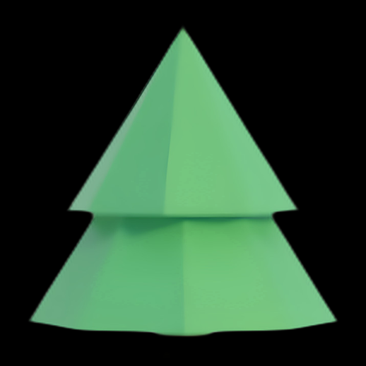 Arbre stylisé vert 3D