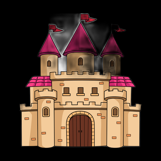 Chateau medieval 3D gratuit style cartoon