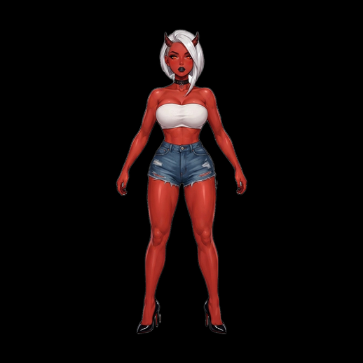 Personnage demon femme 3D gratuit stylise