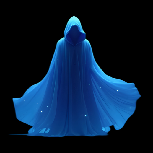 Cape bleue avec capuche