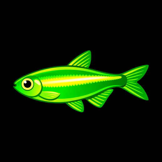 Poisson vert cartoon 3D gratuit stylise