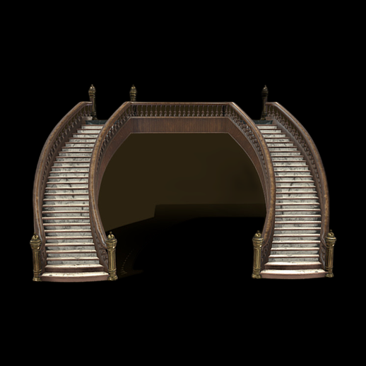 Escalier de marbre et bois antique