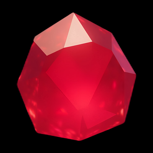 Rubis 3D aux multiples facettes