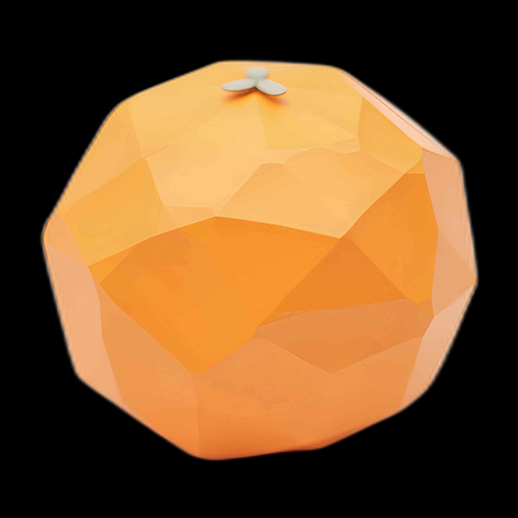 Orange 3D Low Poly Style