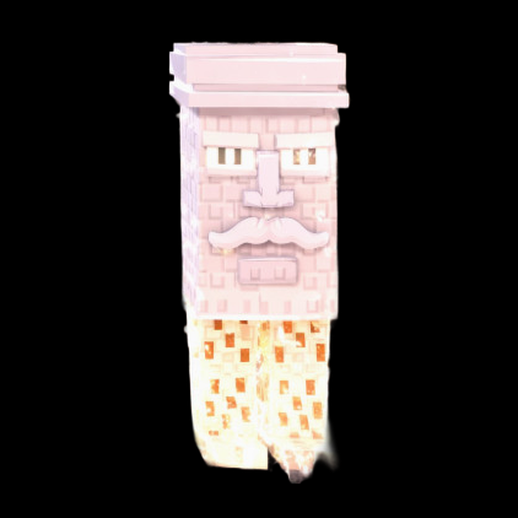 Totem voxel 3D gratuit visage en pierre stylise