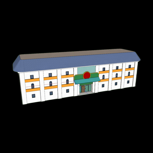 Batiment scolaire 3D gratuit style moderne simple