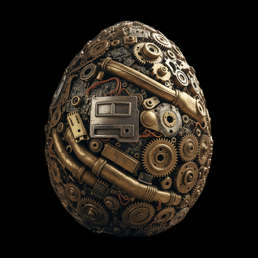 Oeuf Steampunk Mécanique 3D