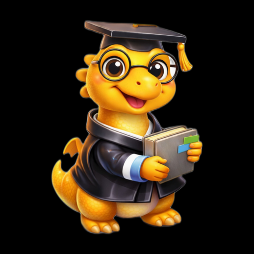 Dragon etudiant cartoon 3D gratuit avec livre